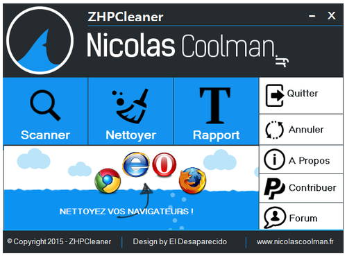 ZHPCleaner Rétabli les Paramètres Proxy de votre PC et les Redirections de votre moteur de recherche